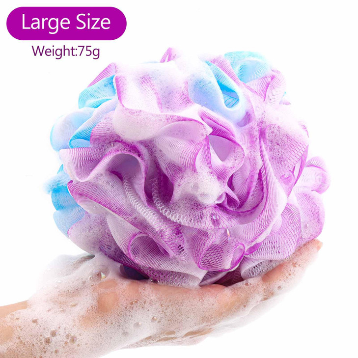 BTYMS 75g/pc Bath Loofah Mesh Puffs, Large Body Exfoliating Shower Sponges for Men and Women Showering - Set of 4 online at globaldelivered