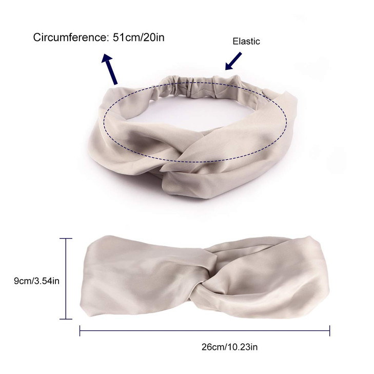 driew Satin Headband Silk Headbands for Women Pack of 5