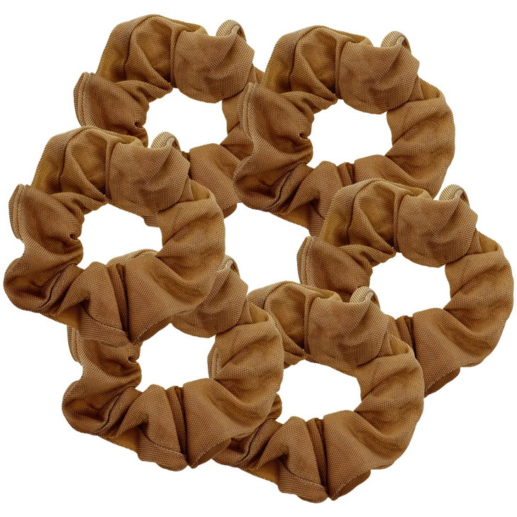 Large Solid Scrunchie Set of 6 Tan