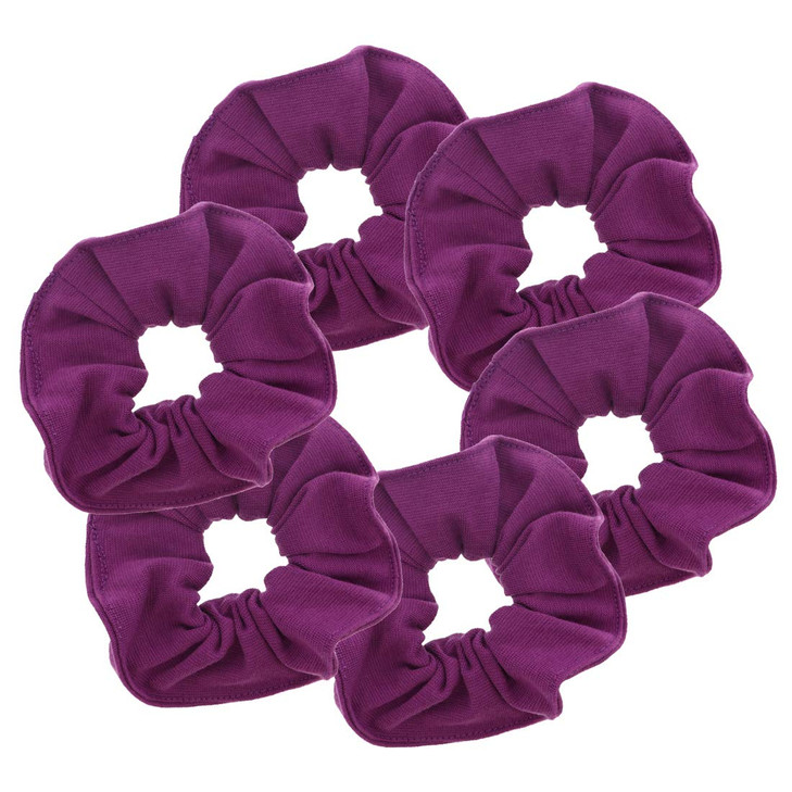 Large Solid Scrunchie Set of 6 Purple