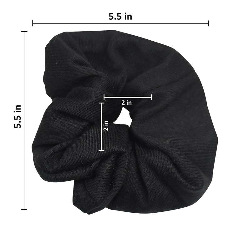 Large Solid Scrunchie Set of 6Black White Red