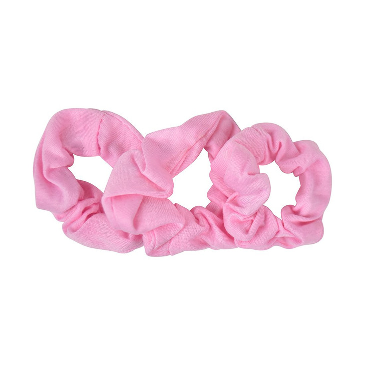 Small Scrunchies Cotton Hair Bobble Set of 3 Light Pink