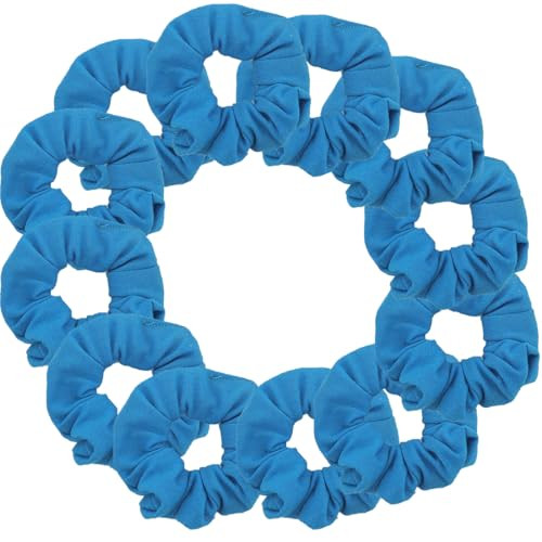 12 Pack Solid Hair Ties Scrunchies Blue