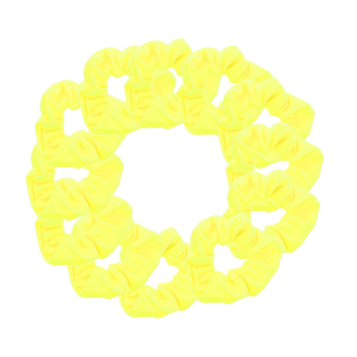12 Pack Solid Hair Ties Scrunchies Neon Yellow