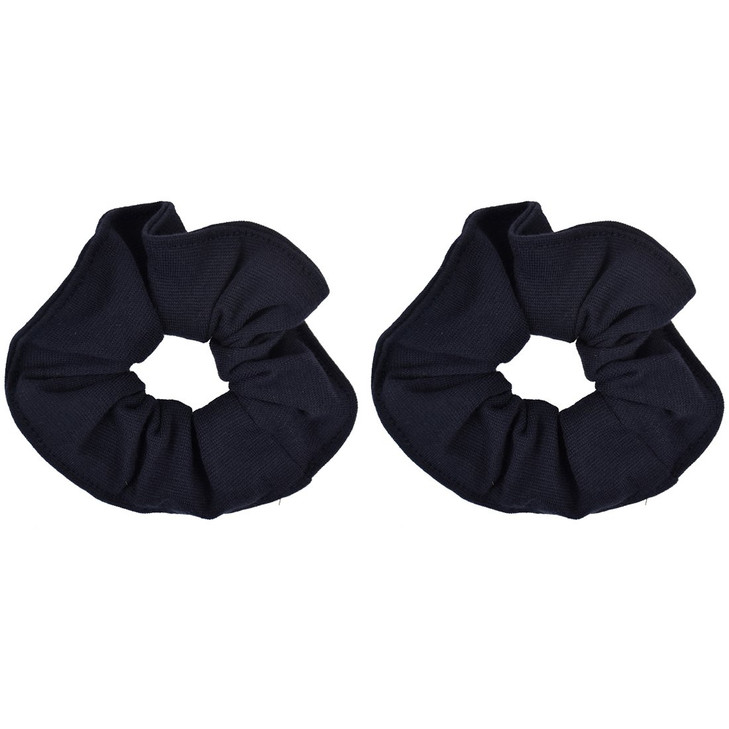 Set of 2 Large Solid Scrunchies Navy