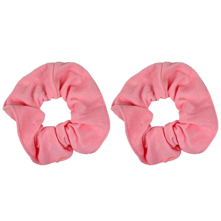 Set of 2 Large Solid Scrunchies Light Pink
