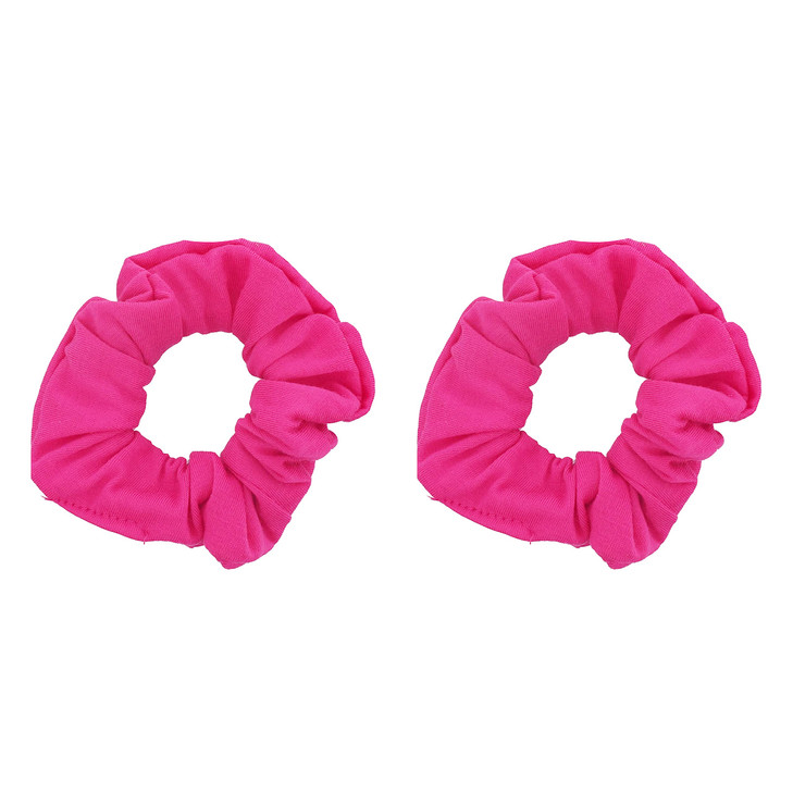 Set of 2 Solid Scrunchies Hot Pink
