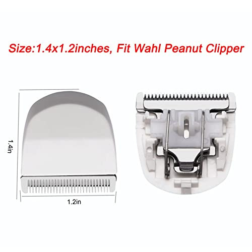 Audoc 2PCS White Professional Peanut ClippersTrimmers Snap On Replacement Blades 2068300Fits Compatible with Peanut Hair