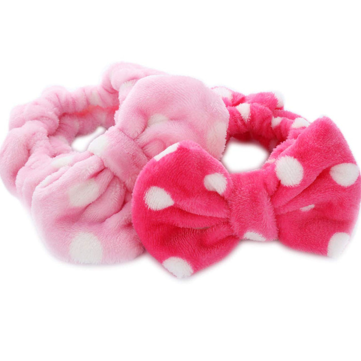 Hairizone Cosmetics Headbands for Washing Face Shower Spa Soft and Cute Big Bowknot Hair Bands for Women and Girls Roseo
