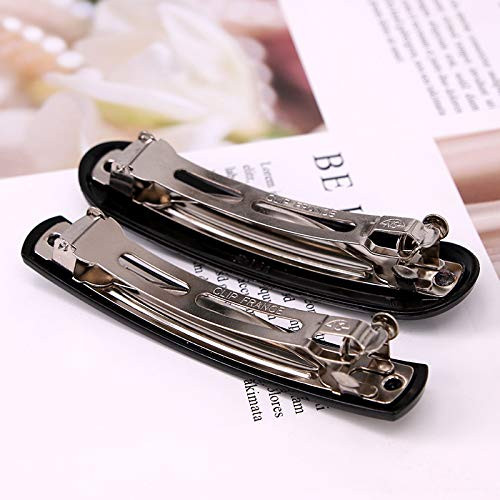 Wide Black Tortoise Shell Hair Barrettes Ponytail French Clips Plastic Hair Clips Pony Tail Holder Clasp Slide Clips for