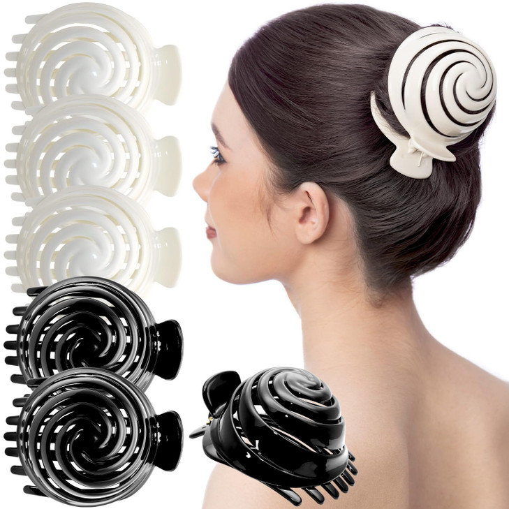RC ROCHE ORNAMENT 6 Pcs Womens Spiral Dome Bun Maker Cover Round Clam Shell Stylish Spiral No Slip Grip Side Slide Beaut