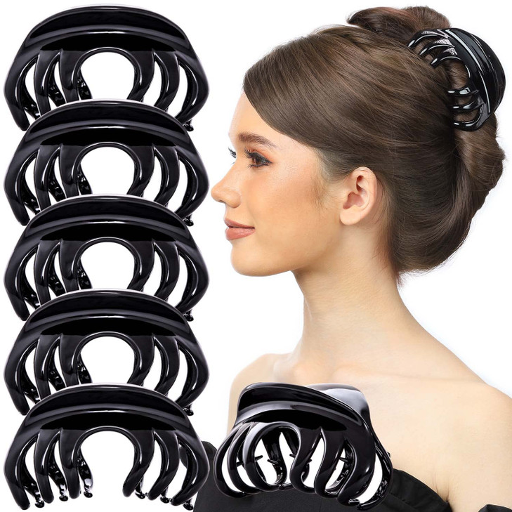 RC ROCHE ORNAMENT 6 Pcs Womens Elegant Premium Luxe Chic Styling Sectioning Super Strong Hold Non Slip Big Hair Pin Grip
