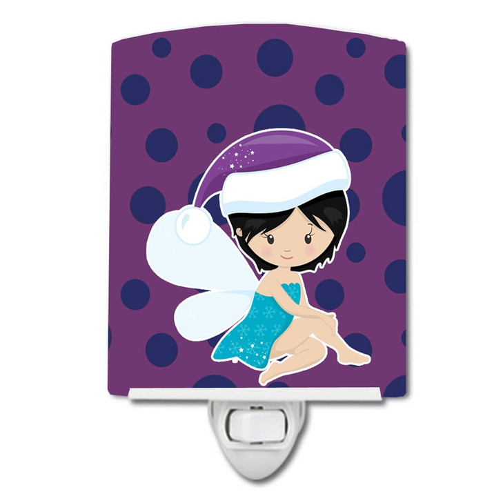 Carolines Treasures BB9150CNL Black Haired Christmas Fairy Ceramic Night Light Compact ULCertified Ideal for Bedroom Bat
