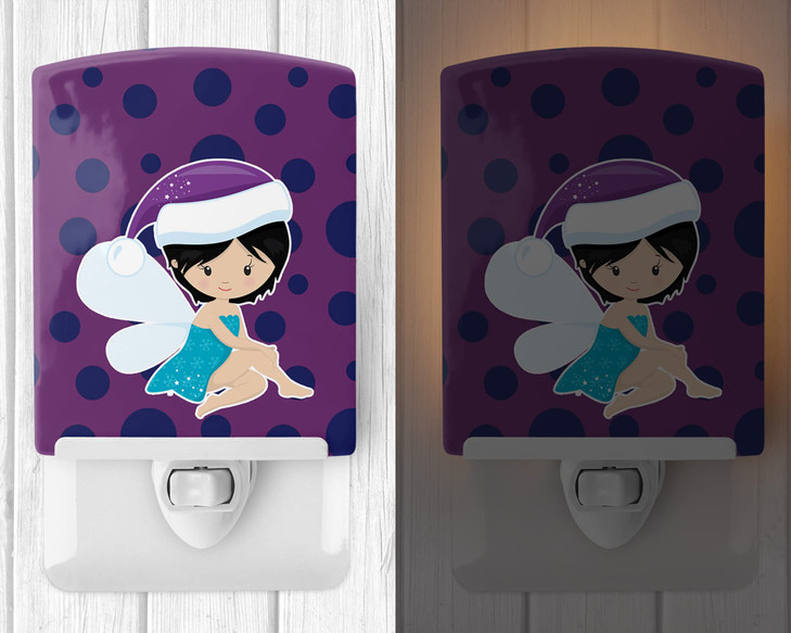 Carolines Treasures BB9150CNL Black Haired Christmas Fairy Ceramic Night Light Compact ULCertified Ideal for Bedroom Bat