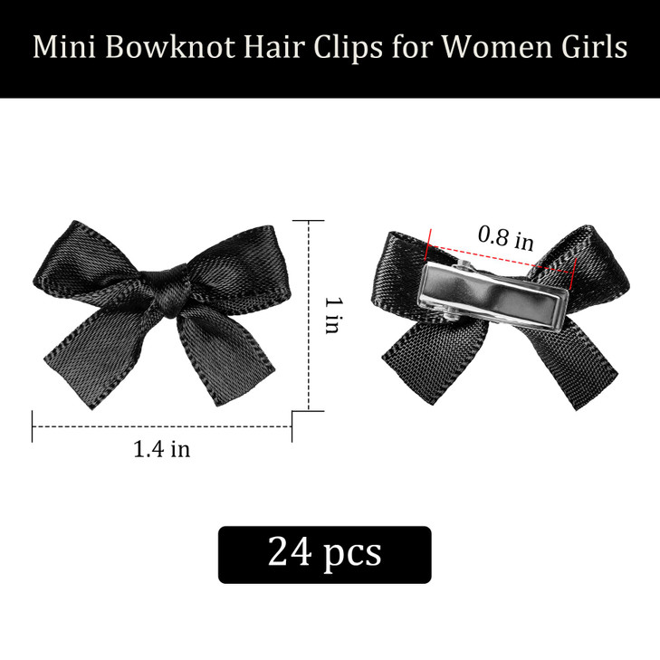 24 Pieces Mini Bowknot Hair Clips for Women Girls Small Cute Bows Hair Ribbon Alligator Clips Charming Hair Accessories