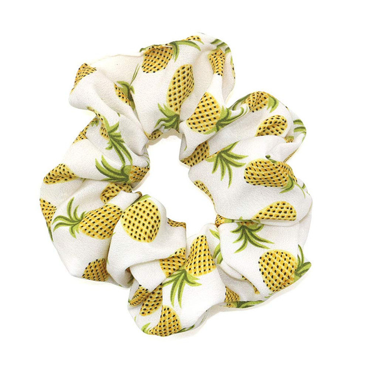 Fodattm 4PCS Elastic Hair Scrunchies Hair Bands Hair Ties Scrunchy Hair Rope Ponytail Holder for Women Pineapple pattern