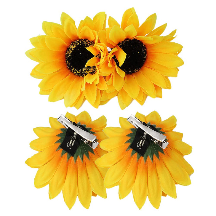 Sunflower Hair Barrettes Hair Clips for Women Girls Daisy Alligator Hair Clips for Teen Girls Summer Beach Hair Pins 4pc