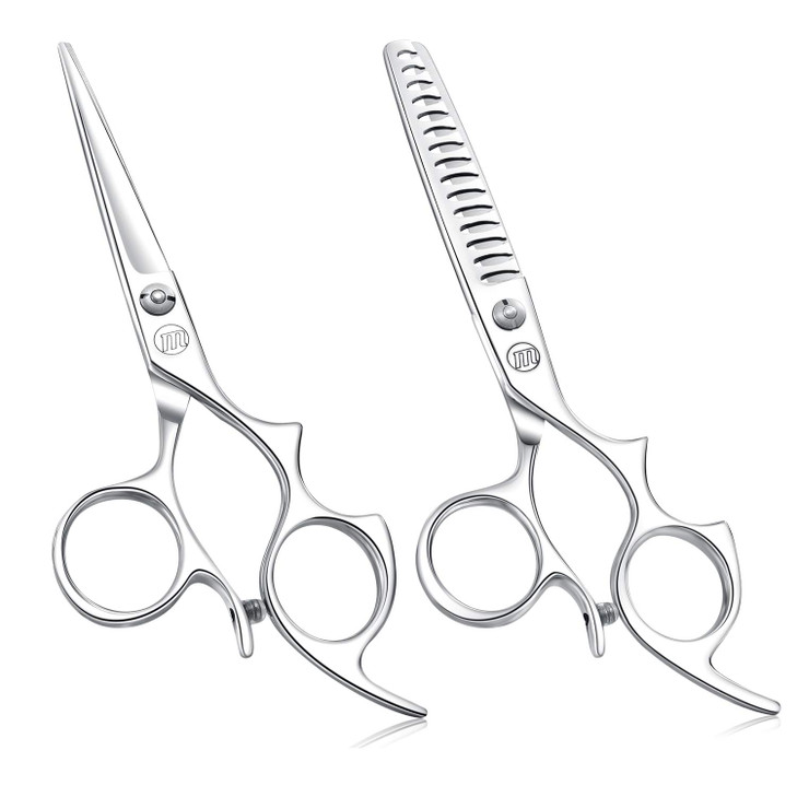 Moontay 60 Hair Cutting Shears Set with Large Finger Holes Professional Barber Stylist Texturizing Shears Salon Hair Cut