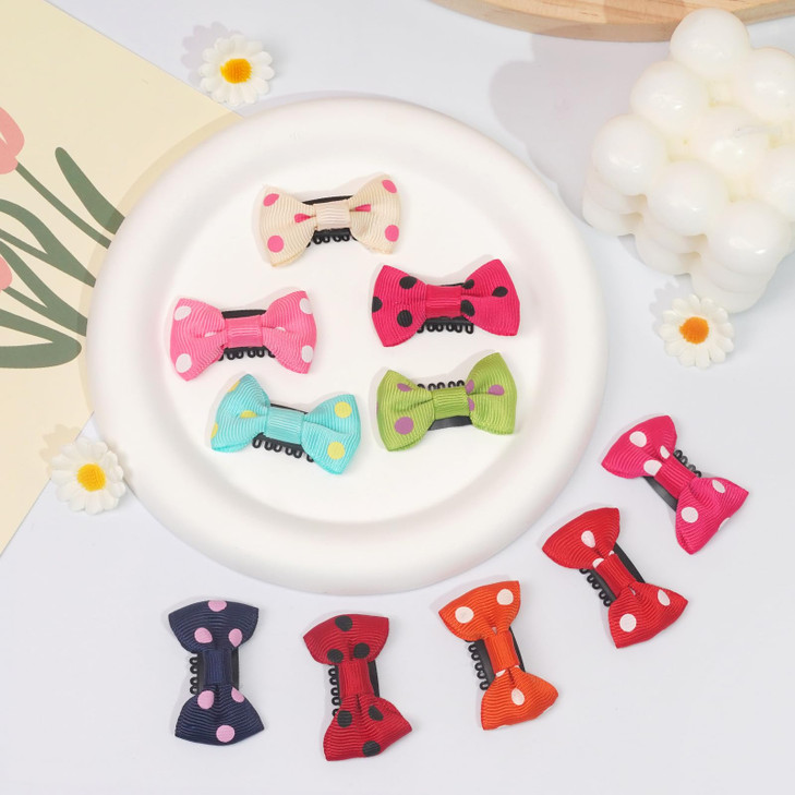 20 Pack Handmade Tiny Hair Clips for Baby Fine Hair 175Inch Mini Grosgrain Ribbon Hair Bows Snap Hair Clips Barrettes Ha