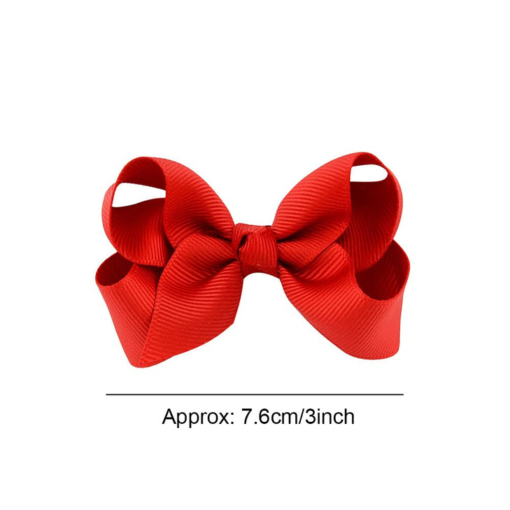 12 PCS 3 Hair Bow Clips Red Grosgrain Ribbon Solid Color Hair Bow with Alligator Clips Hair Accessories for Teen Toddler