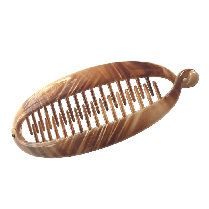 Parcelona French Beige in the Air Light Tortoise Shell 55 Celluloid Interlocking Ponytail Holder Strong No Slip Clips Fi