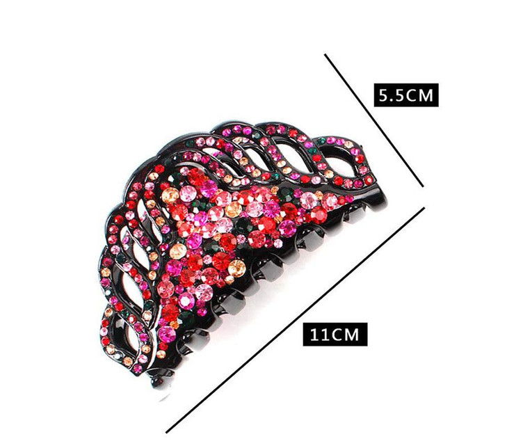 Suoirblss Women Lady Exquisite Crystal Hair Clip Claw Pins Large Fancy Rhinestones Claw Clip Jaw Clips for Thick Hair Co