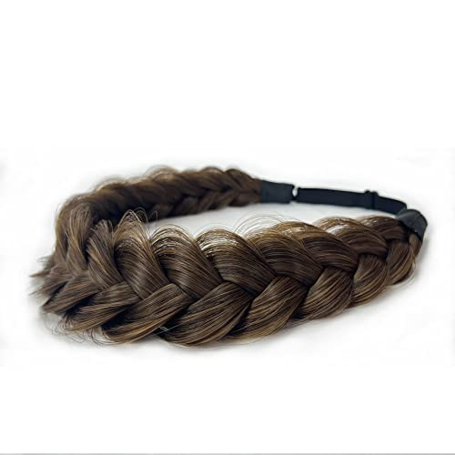 STHEJFB Braid Headband 2 Strands Messy Classic Chunky Plaited Wide Braids Elastic Stretch Quality Synthetic Braided Head