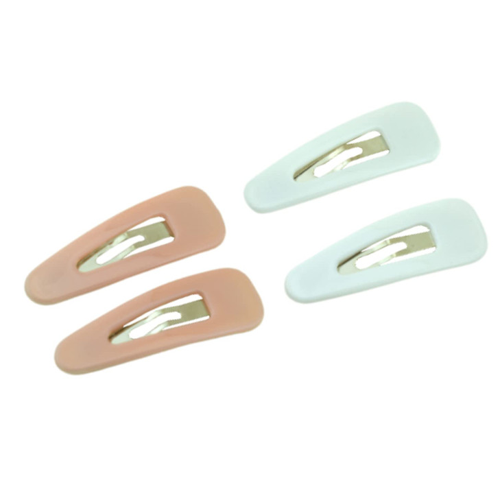 Parcelona French Mini Set of 4 Small Celluloid Acetate Snap Hair Clips No Slip Fashion Durable Styling Women Hair Access
