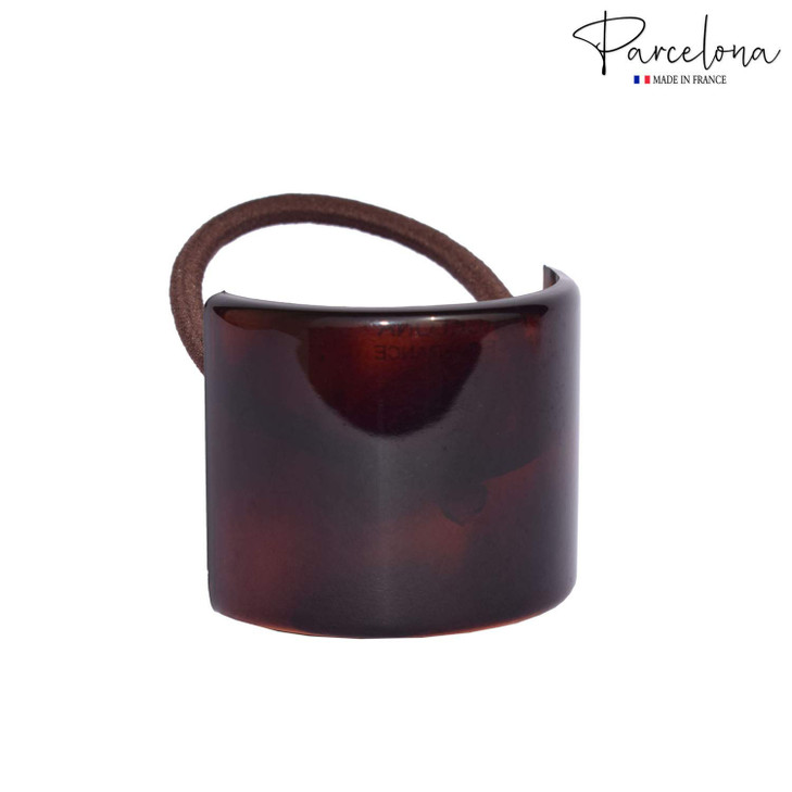 Parcelona French Canopy Celluloid Tortoise Shell Brown Pony Ponytail Hair Elastic Tie Scrunchies