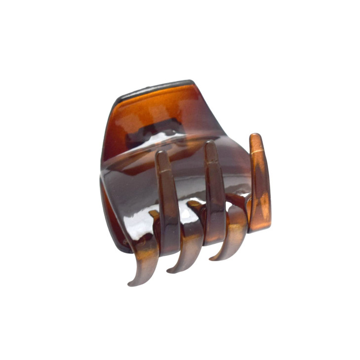 Parcelona French Neo Classic Small Covered Spring Celluloid Six Teeth Shell Hair Claw Approx 1 12 Inch