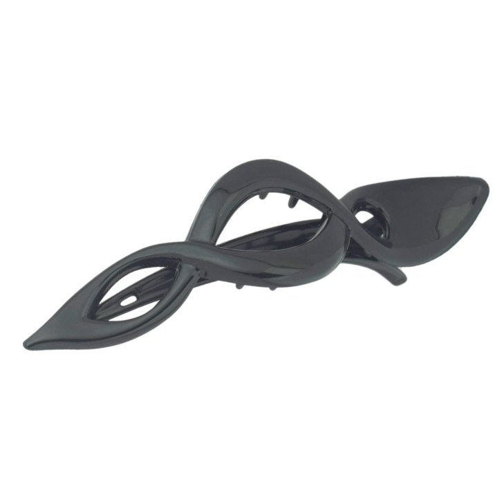 Parcelona French Twist Style Black Large Salon Hinge Hair Updo Clip Side Slidein Secure Grip Clamp Black