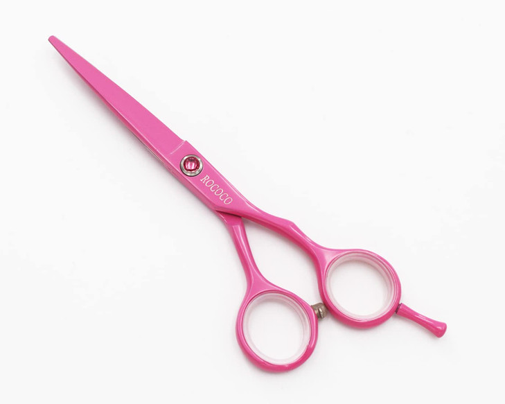 ROCOCO Professional 55 inch Pink Salon Hair Cutting Scissors and Hair Thinning Shears with Razor for Female HairdresserP