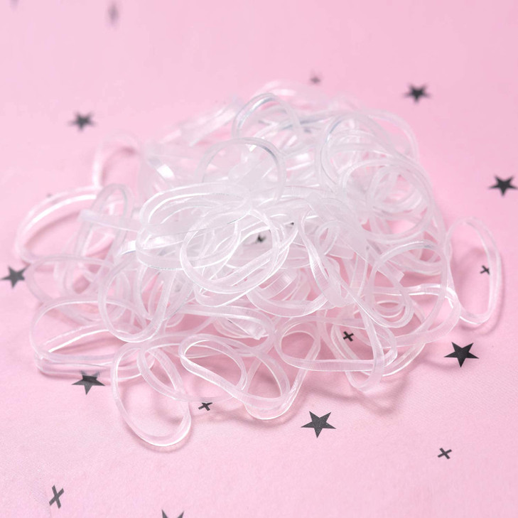 Youxuan 1000Pack Elastic Hair Ties Nonslip Rubber Hair Bands for Girls Clear