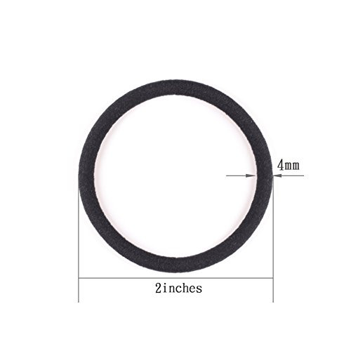 GOSICUKA 120 Pieces Black Hair Ties for Thick and Curly Hair Ponytail Holders Hair Elastic Band for Women or Men4mm