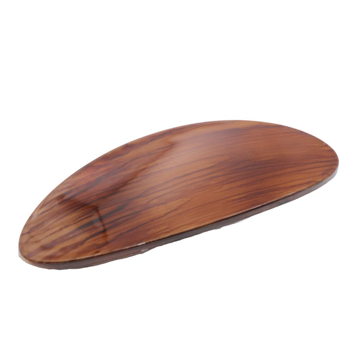 Parcelona French Oval Celluloid Wooden Look Brown Large 4 Automatic Hair Clip Hair Barrette for Women and Girls Made in