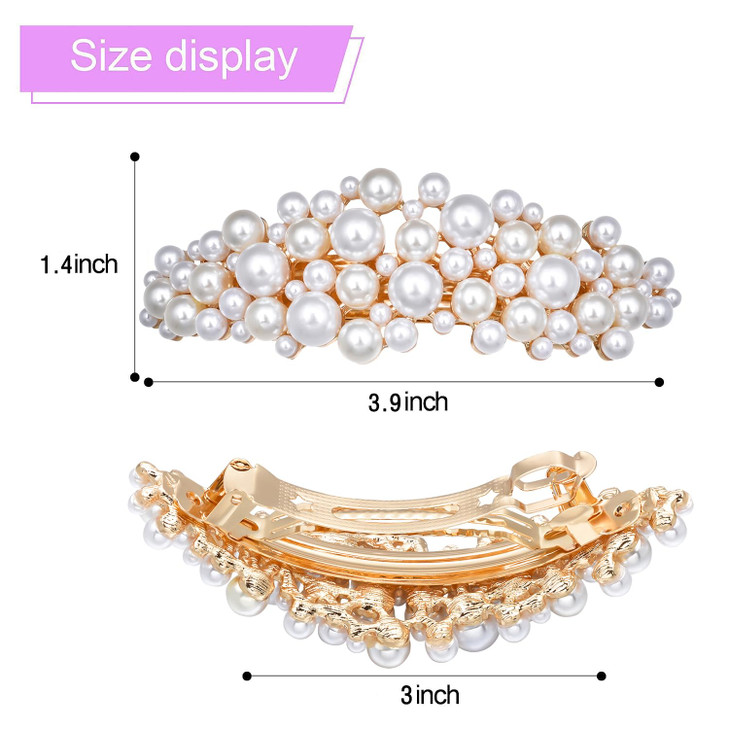 Vintage Pearl Hair Barrettes Sparkly Wedding Crystal Hair Clips French Dedign Bridal Fashion Bling Rhinestons Hair Pins