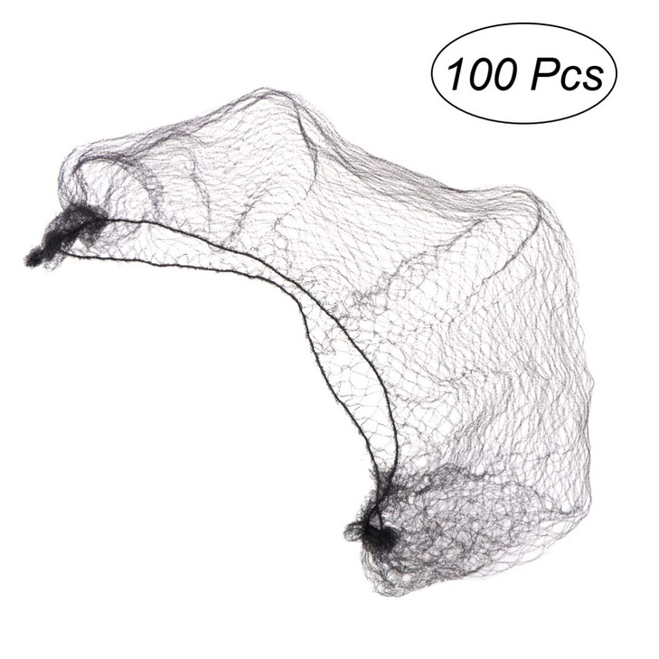 Tinksky 100pcs Hair Nets Invisible Elastic Edge Mesh Dressup Accessories Black
