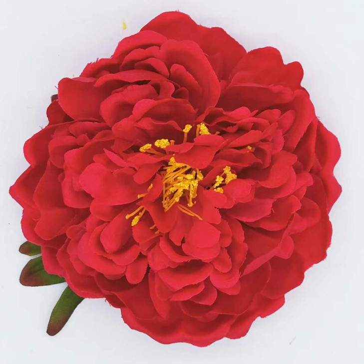 Peony Flower Hair Clip Hanfu Hairpin Bridesmaid Pin up Flower Brooch Party Wedding Decor one size red