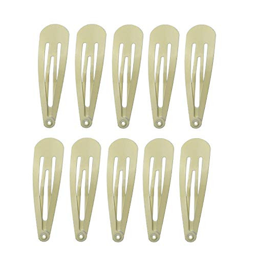 Motanar 50 Pack of Snap Hair Clips Hair Barrettes for Kids Girls and Women 50 mm Beige