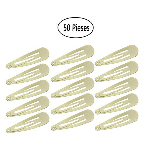 Motanar 50 Pack of Snap Hair Clips Hair Barrettes for Kids Girls and Women 50 mm Beige