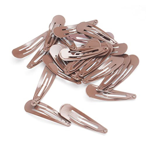 Motanar 50 Pack of Snap Hair Clips Hair Barrettes for Kids Girls and Women 50 mm Coffee