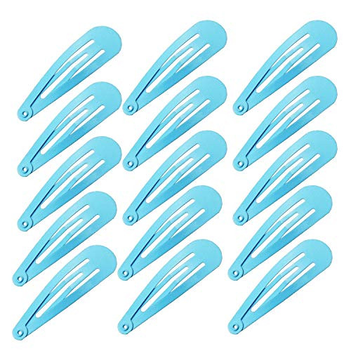 Motanar 50 Pack of Snap Hair Clips Hair Barrettes for Kids Girls and Women 50 mm Sky Blue