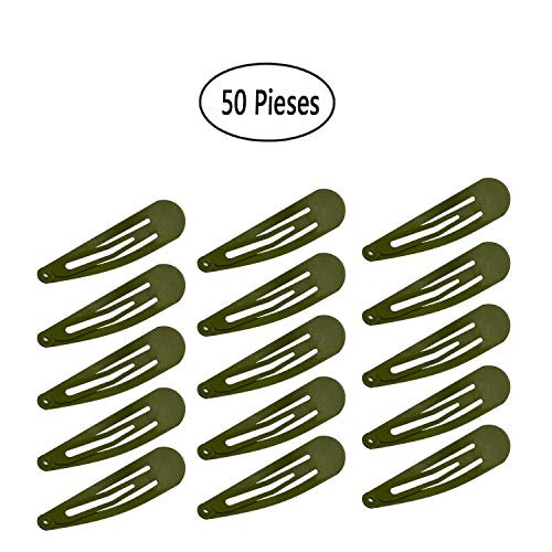 Motanar 50 Pack of Snap Hair Clips Hair Barrettes for Kids Girls and Women 50 mm Fresh Green