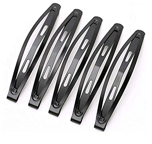 LASSUM 24 Pcs Large Metal Hair Snap Clips 236 inch Long Noslip Hair Clips Barrettes for Women and Girls Black