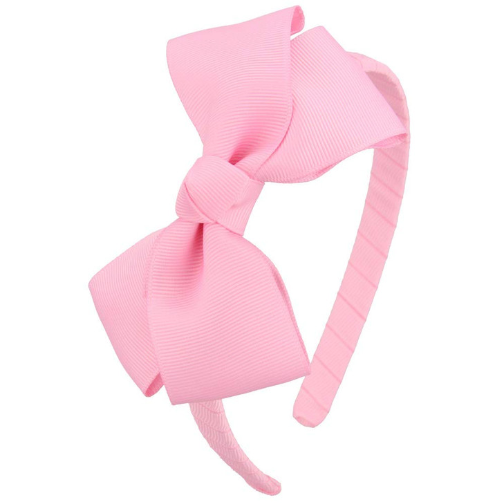 7Rainbows Fashion Cute Rose Pink Bow Headband for Girls Toddlers