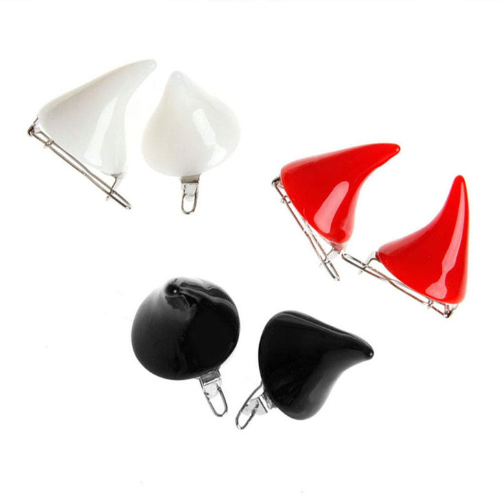BinaryABC Halloween Devil Horn Hair Clips Hairpins BarretteHalloween Cosplay Costume Party Accessories6Pcs