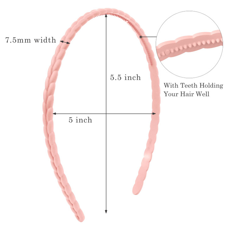 WOVOWOVO 7mm Thin Headbands For Women 12 Pcs Plastic Headband with Teeth Head Bands Combing Hairbands Hair Accessories f
