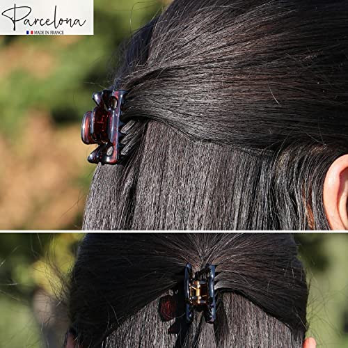 Parcelona French Classic Very Small 1 12 Claw Clips with Tight Spring Set of 3 Girls Hair Jaw Claw Clips Durable Styling