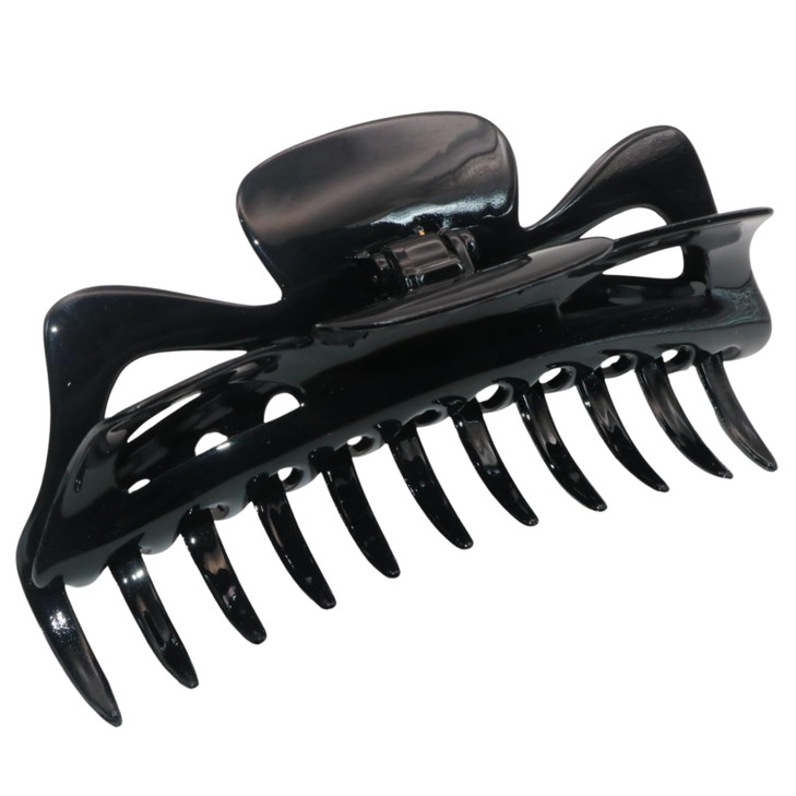 Parcelona French Classic Large 55 Inches Celluloid Black Claw Jaw Hair Clip Clamp Clutcher by Parcelona