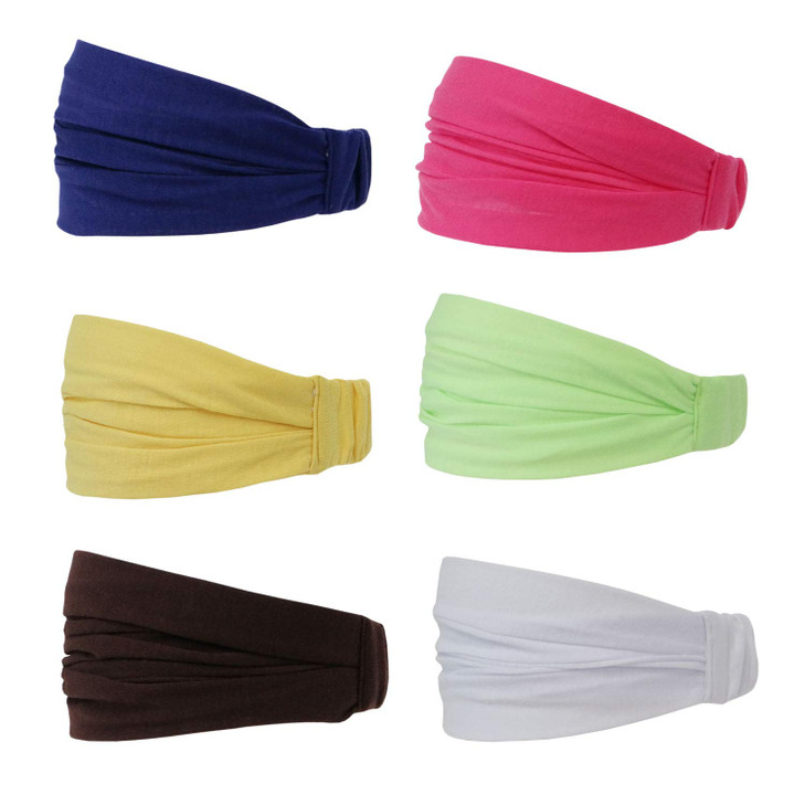 GETACOTA 6 Pack Headbands for Women Hair Wrap Wide Elastic Head Band Boho Turban Yoga Workout Headwraps Fashion Accessor